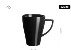 Geschirrsets|Die moderne Hausfrau Geschirr-Set, Steinzeug Glendale 4 x Speisteller, 4 x Dessertteller, 4 x Kaffeebecher, 4 x Müslischale