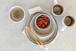 Geschirrsets|Die moderne Hausfrau Geschirrset, Steinzeug Lunaria Braun