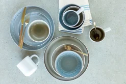 Geschirrsets|Die moderne Hausfrau Geschirrset, Steinzeug Lunaria Braun