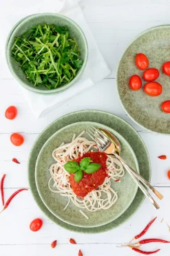 Die moderne Hausfrau Geschirr-Set, Steinzeug Moos'N'Stein Grün