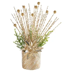 Weihnachtsdekoration·Adventskränze & Gestecke|Die moderne Hausfrau Gesteck „Gold-Explosion“