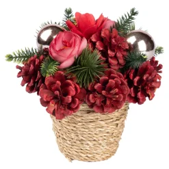 Die moderne Hausfrau Gesteck „Rote Zapfen“