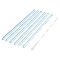 Strohhalme|Die moderne Hausfrau Glas-Strohhalme, 6 Stück + gratis Reinigungsbürste