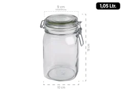 Gläser & Becher|Die moderne Hausfrau Gothika Vorratsglas-Set mit Deckel, Glas 7 x Einmachglas