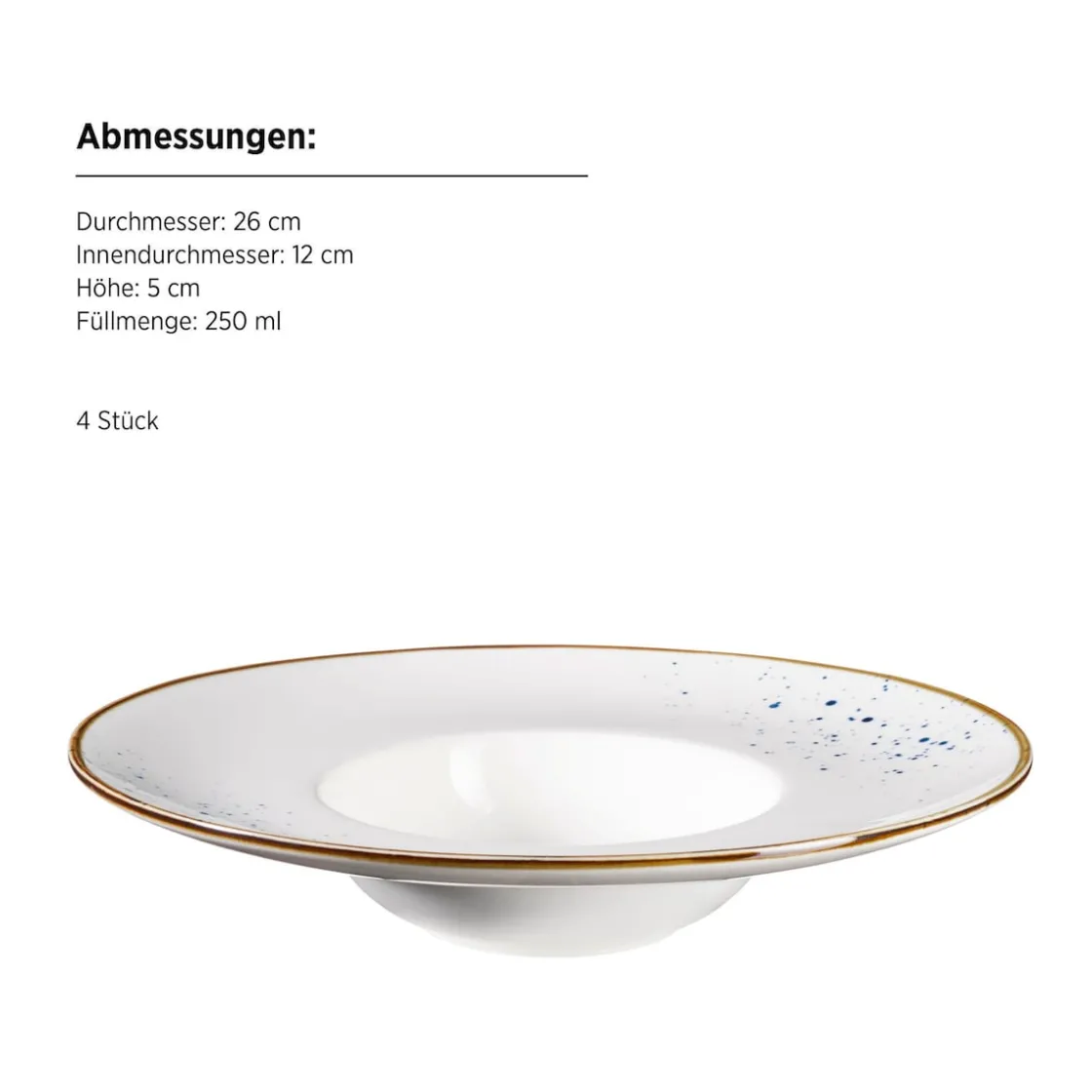 Geschirrsets|Die moderne Hausfrau Gourmetteller Set, Porzellan Pintar Beige / Blau