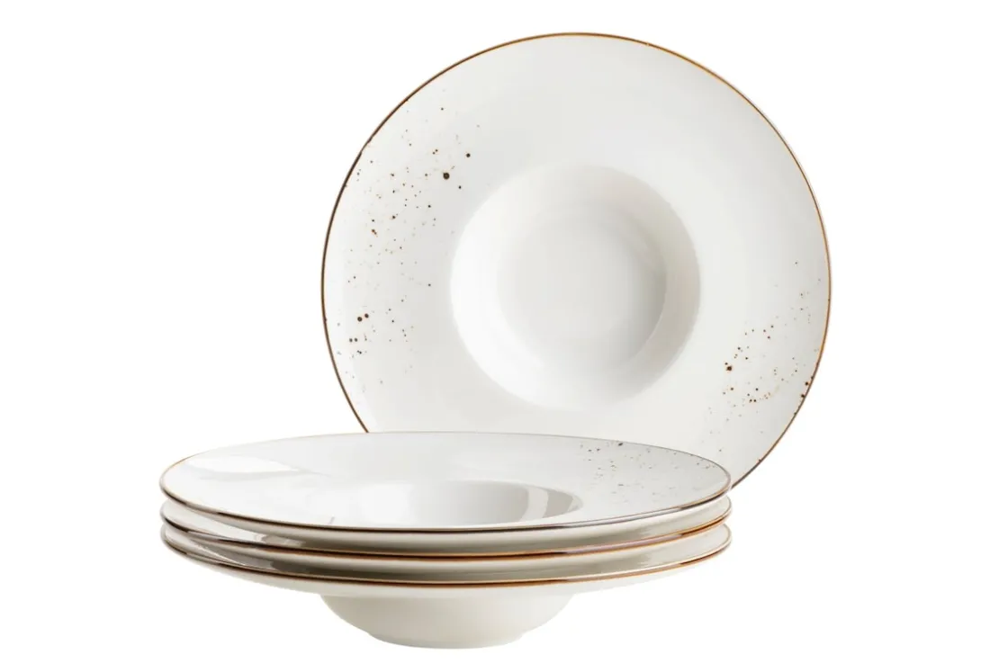 Geschirrsets|Die moderne Hausfrau Gourmetteller Set, Porzellan Pintar Beige / Braun