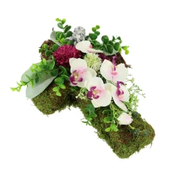Grabaufleger|Die moderne Hausfrau Grabgesteck "Mooskreuz mit Orchideen"