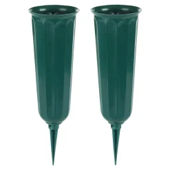 Grabdeko|Die moderne Hausfrau Grabvase, 2 Stück