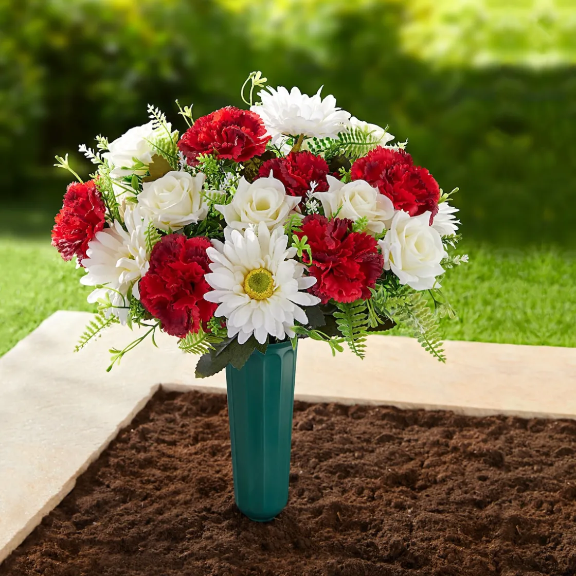 Grabdeko|Die moderne Hausfrau Grabvase, 2 Stück