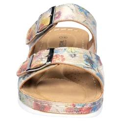 Pantoletten|Clogs & Pantoletten|Die moderne Hausfrau Hallux-Klett-Pantolette „Helga“ beige