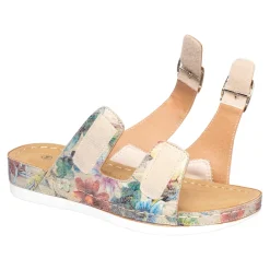 Pantoletten|Clogs & Pantoletten|Die moderne Hausfrau Hallux-Klett-Pantolette „Helga“ beige