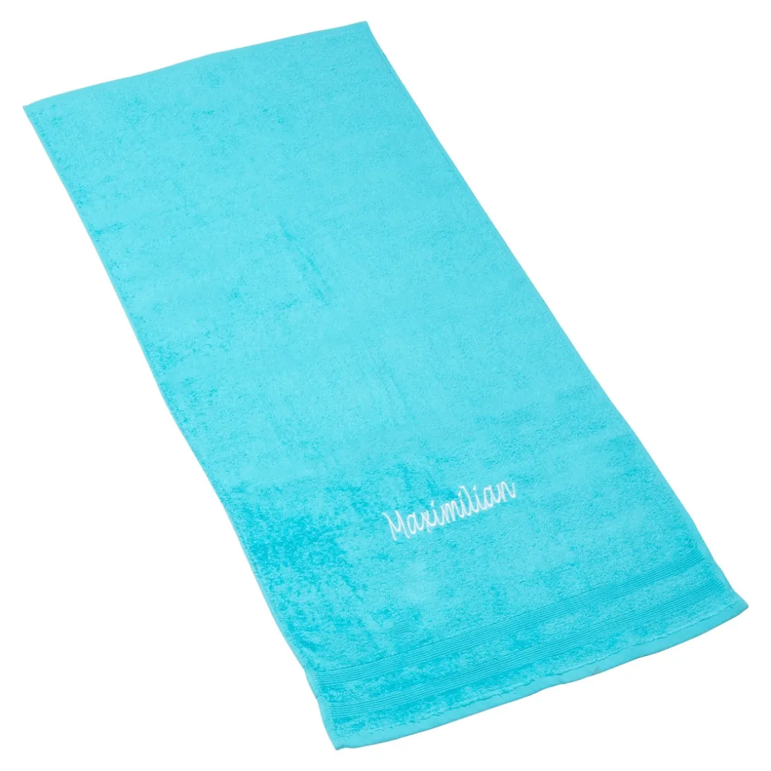 Mitbringsel|Die moderne Hausfrau Handtuch personalisiert mit Namen, 50x100 cm, 100% Baumwolle türkis