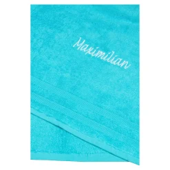 Mitbringsel|Die moderne Hausfrau Handtuch personalisiert mit Namen, 50x100 cm, 100% Baumwolle türkis