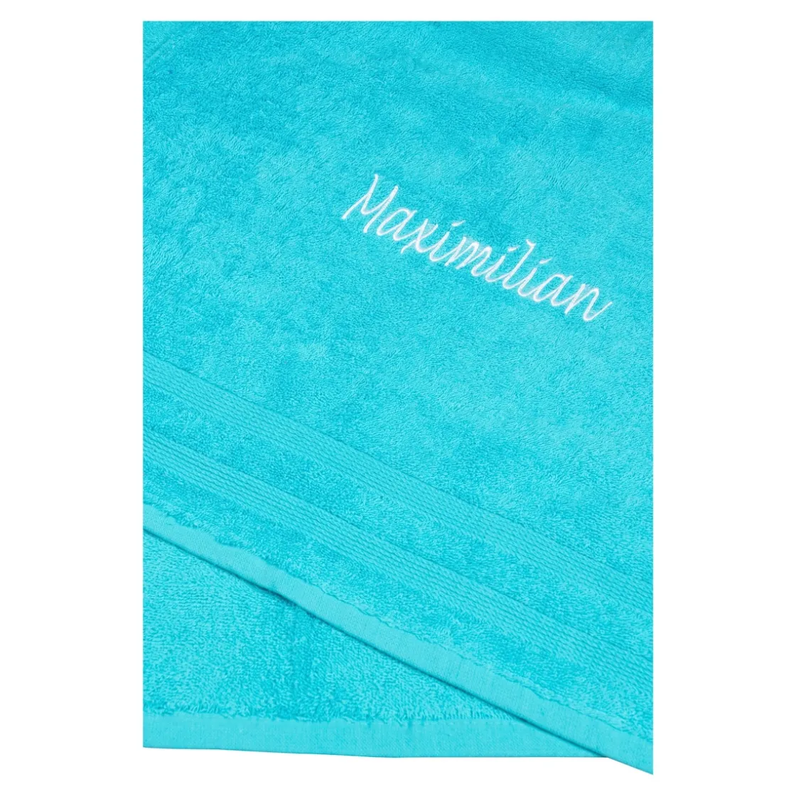 Mitbringsel|Die moderne Hausfrau Handtuch personalisiert mit Namen, 50x100 cm, 100% Baumwolle türkis