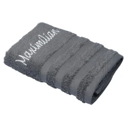 Mitbringsel|Die moderne Hausfrau Handtuch personalisiert mit Namen, 50x100 cm, 100% Baumwolle anthrazit