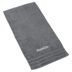 Mitbringsel|Die moderne Hausfrau Handtuch personalisiert mit Namen, 50x100 cm, 100% Baumwolle anthrazit