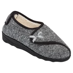 Hausschuhe|Die moderne Hausfrau Hausschuh "Doppelklett" grau