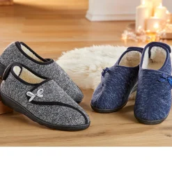 Hausschuhe|Die moderne Hausfrau Hausschuh "Doppelklett" grau