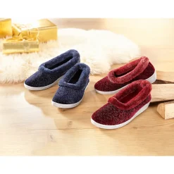 Hausschuhe|Die moderne Hausfrau Hausschuh "Elegant" bordeaux