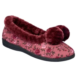 Hausschuhe|Die moderne Hausfrau Hausschuh "Helga" bordeaux