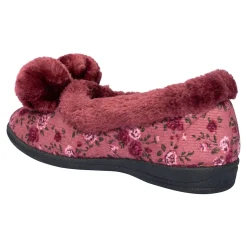Hausschuhe|Die moderne Hausfrau Hausschuh "Helga" bordeaux