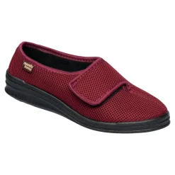 Hausschuhe|Die moderne Hausfrau Hausschuh mit Klettverschluss "Komfort" rot