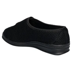 Hausschuhe|Die moderne Hausfrau Hausschuh mit Klettverschluss "Komfort" schwarz