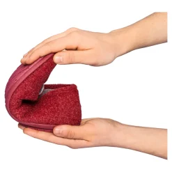 Hausschuhe|Die moderne Hausfrau ﻿Hausschuh-Ballerina „Bärbel“ rot