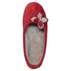Hausschuhe|Die moderne Hausfrau ﻿Hausschuh-Ballerina „Bärbel“ rot