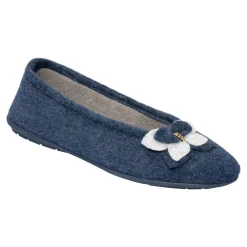 Hausschuhe|Die moderne Hausfrau ﻿Hausschuh-Ballerina „Bärbel“ marine