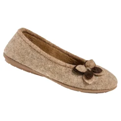 Hausschuhe|Die moderne Hausfrau ﻿Hausschuh-Ballerina „Bärbel“ taupe