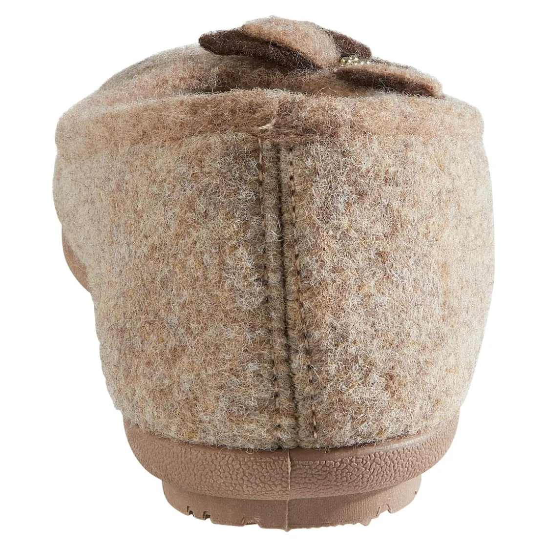 Hausschuhe|Die moderne Hausfrau Hausschuh-Ballerina „Bärbel“ taupe