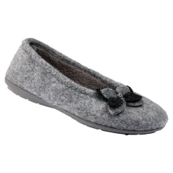 Hausschuhe|Die moderne Hausfrau ﻿Hausschuh-Ballerina „Bärbel“ grau