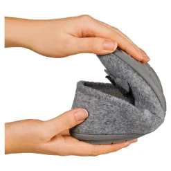 Hausschuhe|Die moderne Hausfrau ﻿Hausschuh-Ballerina „Bärbel“ grau