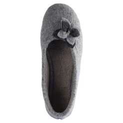 Hausschuhe|Die moderne Hausfrau ﻿Hausschuh-Ballerina „Bärbel“ grau