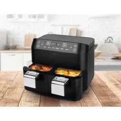 Fritteusen|Die moderne Hausfrau Heißluftfritteuse mit Doppelkorb, 2x 3,8 l