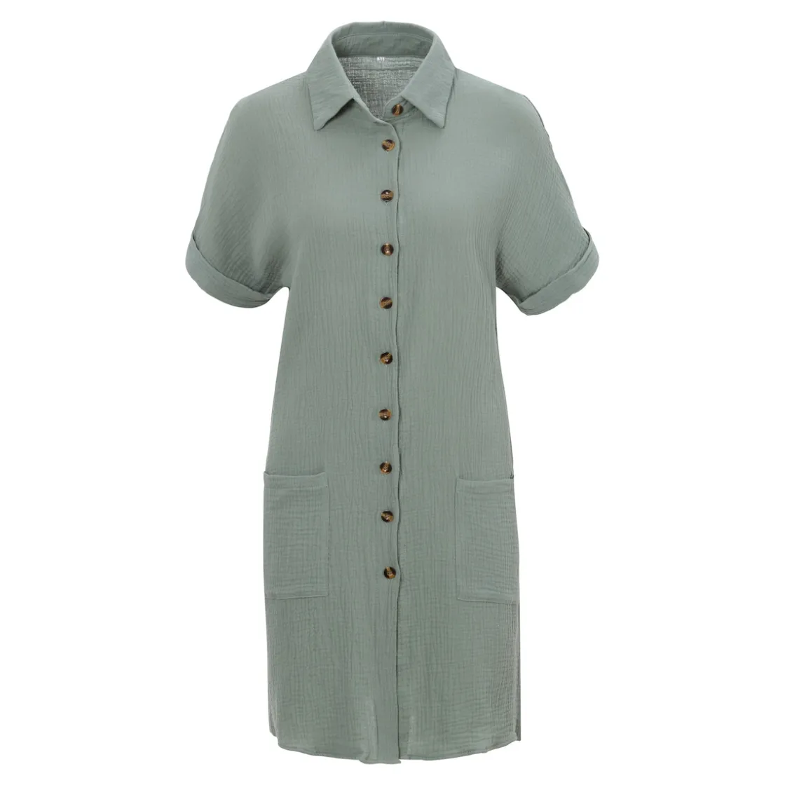 Kleider & Röcke|Die moderne Hausfrau Hemdblusen-Kleid „Helena“ salbei