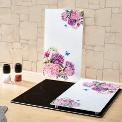 Herdabdeckplatten|Die moderne Hausfrau Herabdeckplatten "Hortensie", 2-teilig