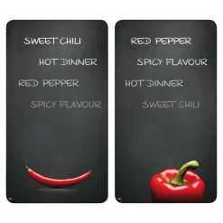 Herdabdeckplatten|Die moderne Hausfrau Herdabdeckplatte, 2er Pack Paprika-Chili