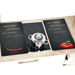 Herdabdeckplatten|Die moderne Hausfrau Herdabdeckplatte, 2er Pack Paprika-Chili