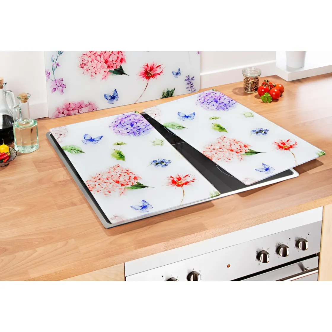 Herdabdeckplatten|Die moderne Hausfrau Herdabdeckplatten "Frühling", 2 Stück