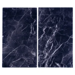 Herdabdeckplatten|Die moderne Hausfrau Herdabdeckplatten "Marmor“, 2 Stück Schwarzer Marmor