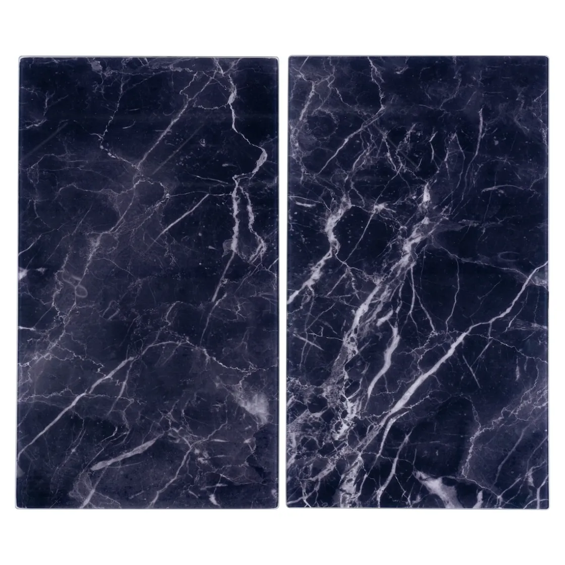 Herdabdeckplatten|Die moderne Hausfrau Herdabdeckplatten "Marmor“, 2 Stück Schwarzer Marmor