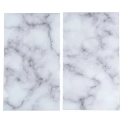 Herdabdeckplatten|Die moderne Hausfrau Herdabdeckplatten "Marmor“, 2 Stück Weißer Marmor