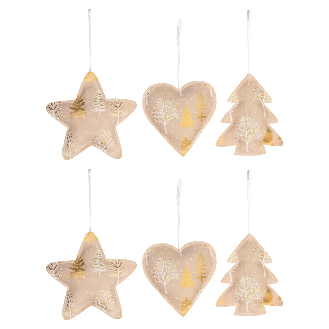 Weihnachtsdekoration·Weitere Weihnachtsdeko|Die moderne Hausfrau Hänge-Deko „Weihnachtskissen“, 6 Stück