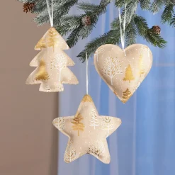 Weihnachtsdekoration·Weitere Weihnachtsdeko|Die moderne Hausfrau Hänge-Deko „Weihnachtskissen“, 6 Stück