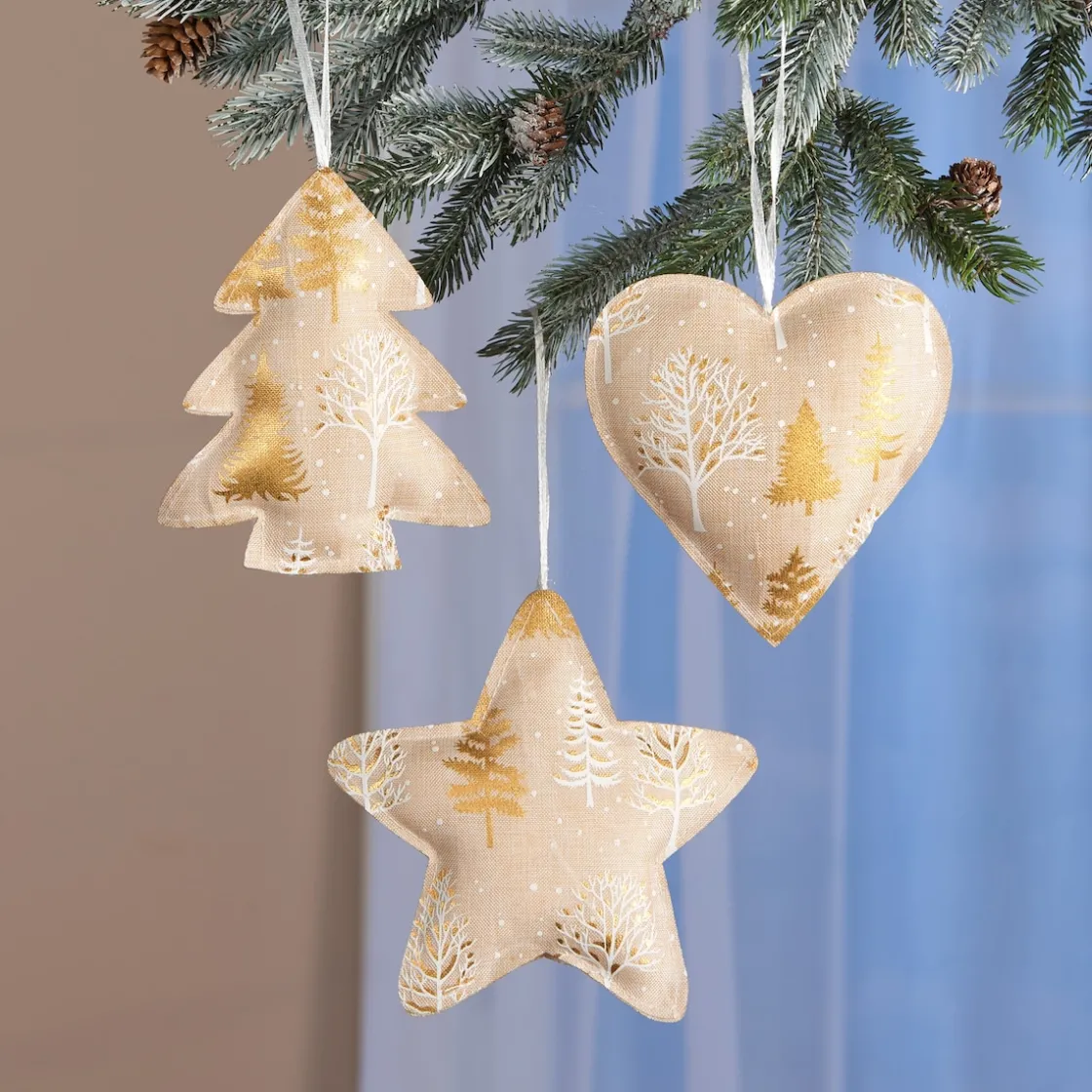 Weihnachtsdekoration·Weitere Weihnachtsdeko|Die moderne Hausfrau Hänge-Deko „Weihnachtskissen“, 6 Stück