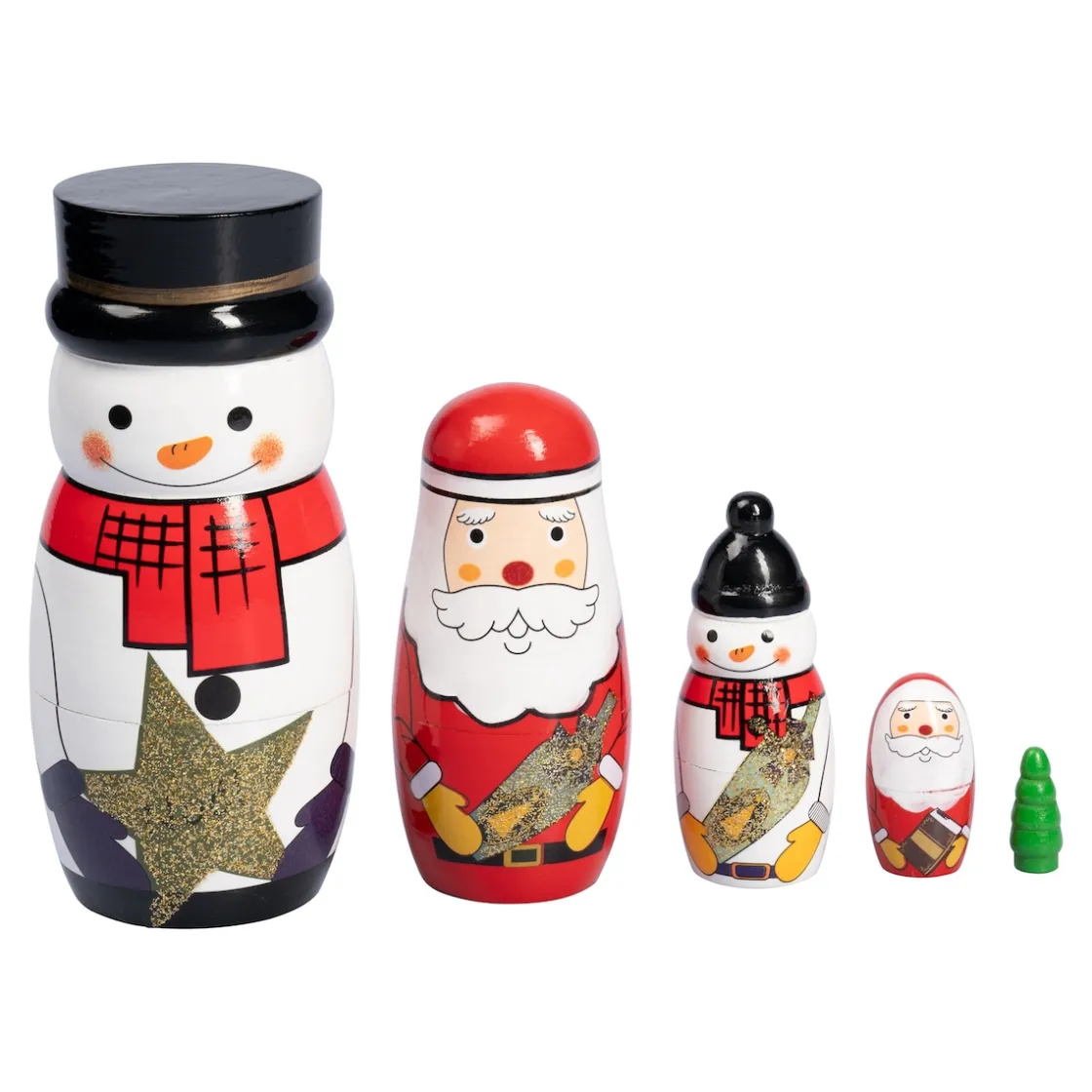 Weihnachtsdekoration·Weitere Weihnachtsdeko|Die moderne Hausfrau Holz-Steckfiguren „Winterfreunde“, 5-teilig