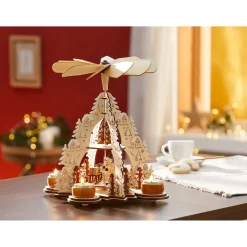 Weihnachtsdekoration·Weitere Weihnachtsdeko|Deko-Liebhaber|Die moderne Hausfrau Holz-Teelicht-Pyramide