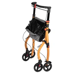 Rollatoren|Die moderne Hausfrau Indoor-Rollator in Holz-Optik mit Tasche und Tablett - AT51040 schwarz/braun